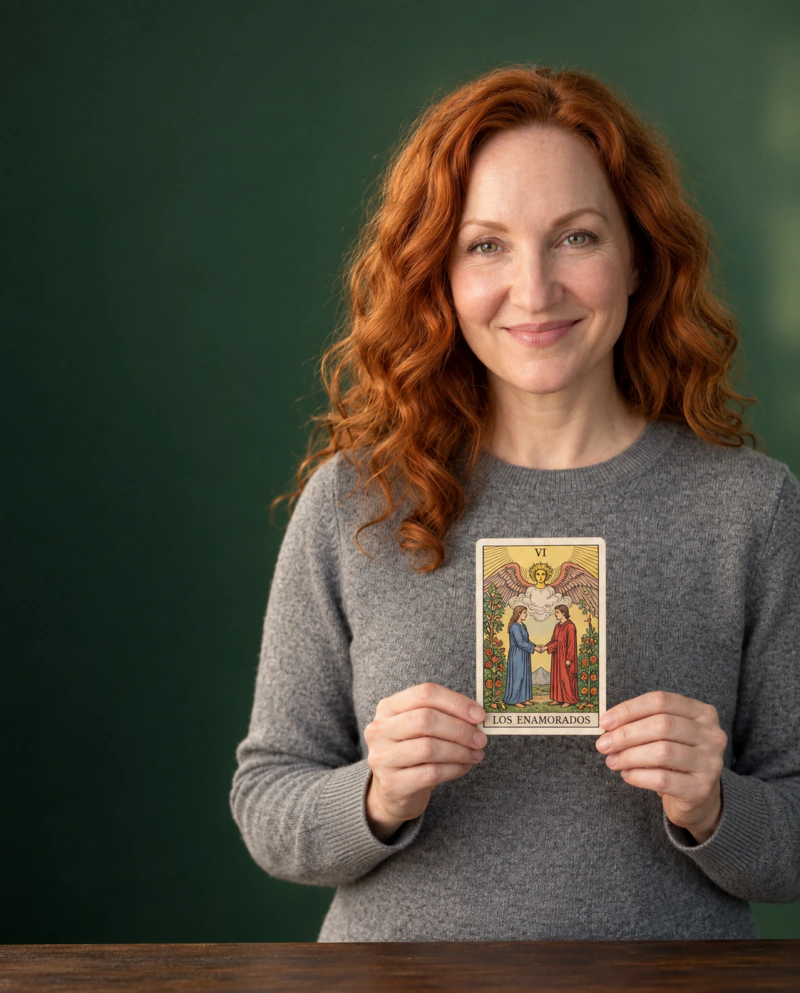 Marina, tarotista, lista para tu consulta de tarot por chat